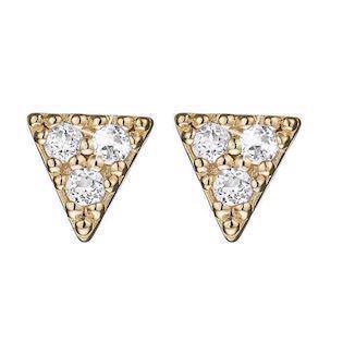 Christina Collect gold plated Icicles Smart triangle studs with 6 glittering topaz, model 671-G44